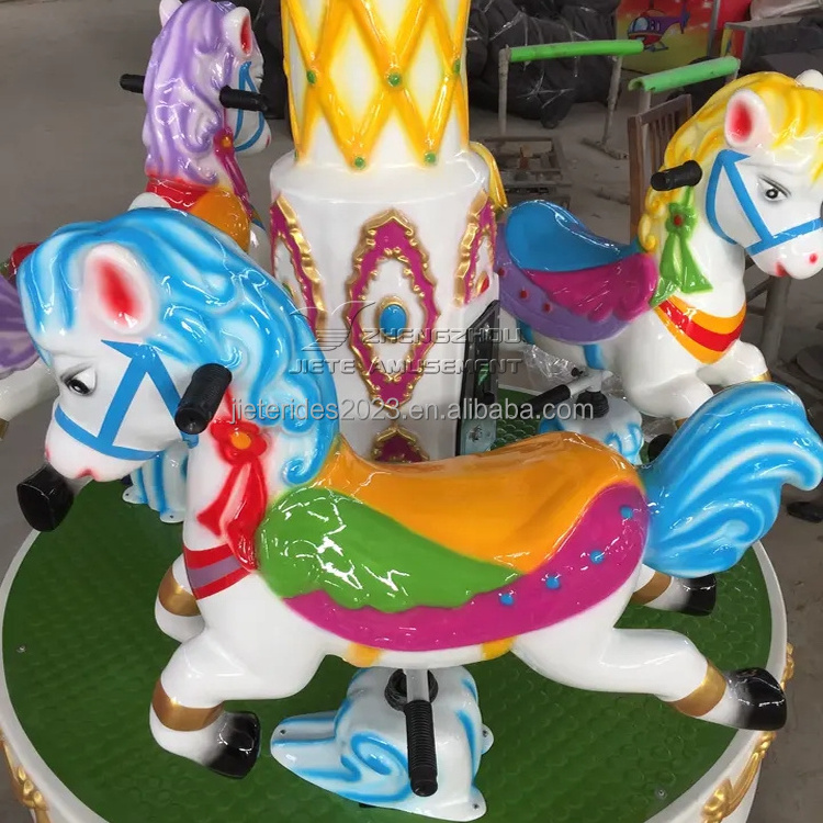 Hot Sale Coin Operated Game Amusement Park Fairground Merry Go Round Good Used Small 3 Seats Mini Carousel For Sale