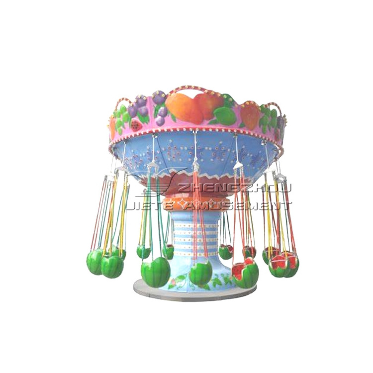 Fairground Amusement Park Rides Children'S Attraction Fruit Mini Kids Game Merry Go Round Swing Carousel Flying Chair For Sale