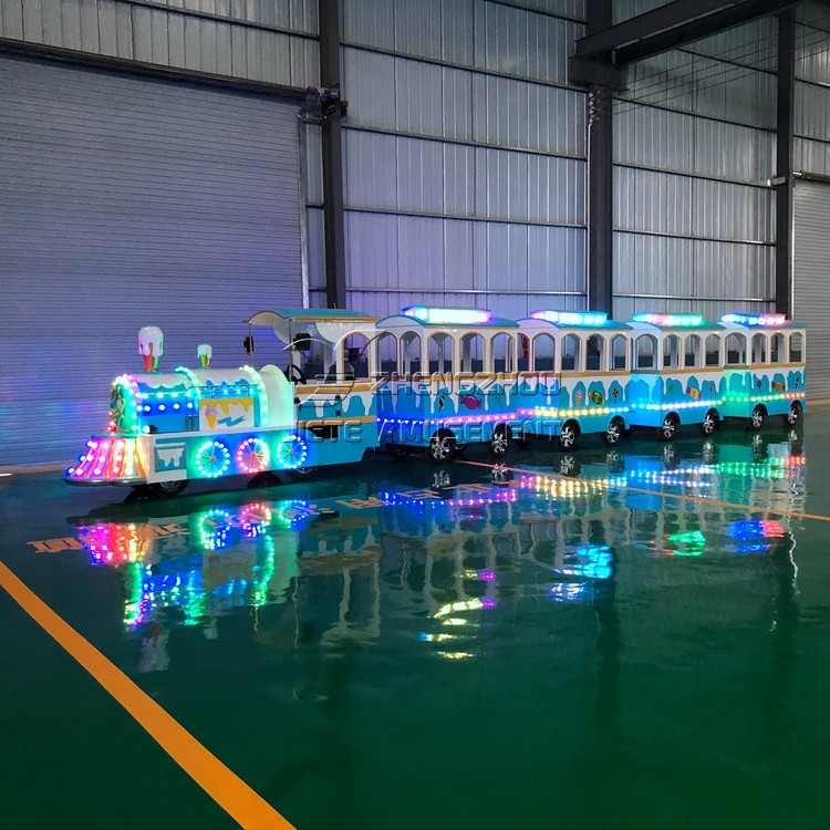 kiddie amusement park electric train manufacturer children trackless tourist train rides