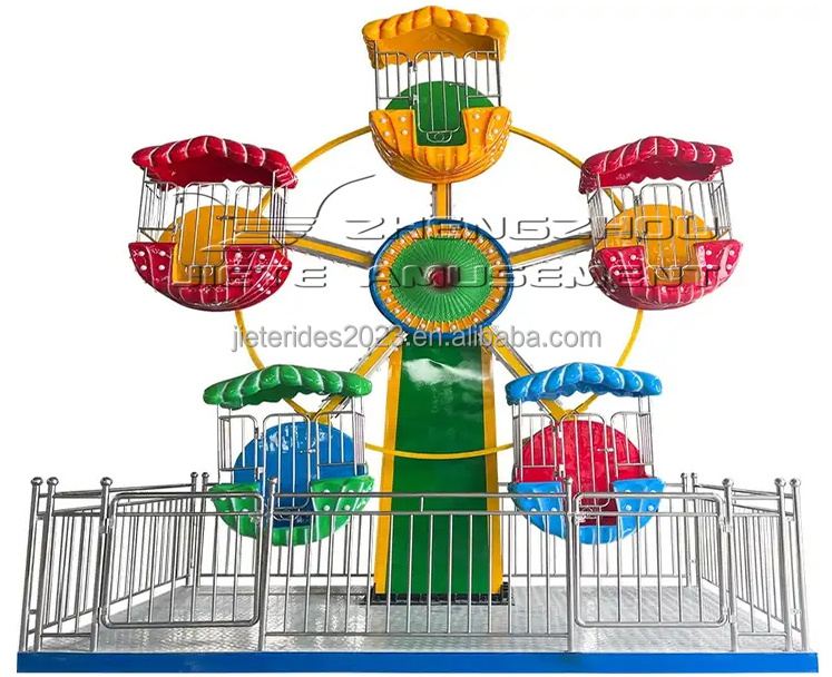 Children playground portable kids mini ferris wheel amusement ride with trailer for sale