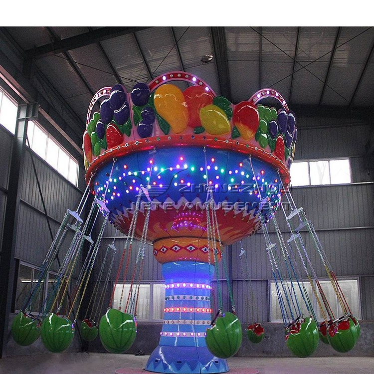 Fairground Amusement Park Rides Children'S Attraction Fruit Mini Kids Game Merry Go Round Swing Carousel Flying Chair For Sale