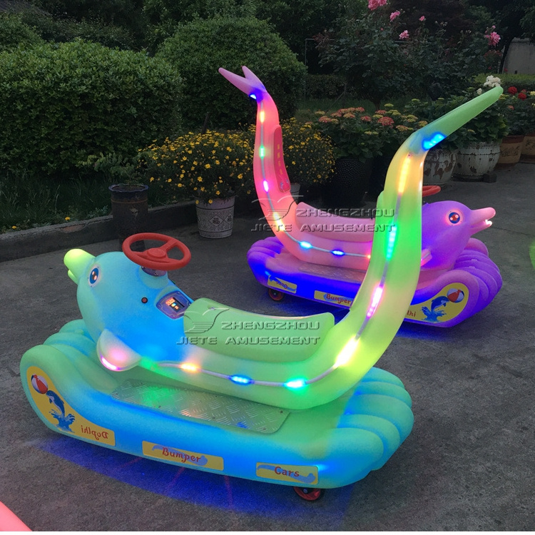 New square amusement bumper car Children's two-person luminous dolphin car