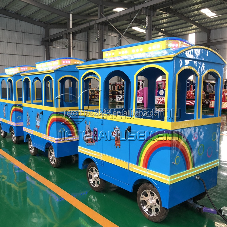 kiddie amusement park electric train manufacturer children trackless tourist train rides