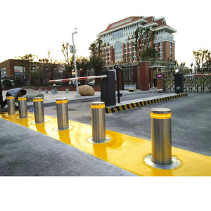 Long-term Supply of Reflective Strip Automatic Lifting Anti-collision Isolation Bollard 304 Stainless Steel Hydraulic Bollard