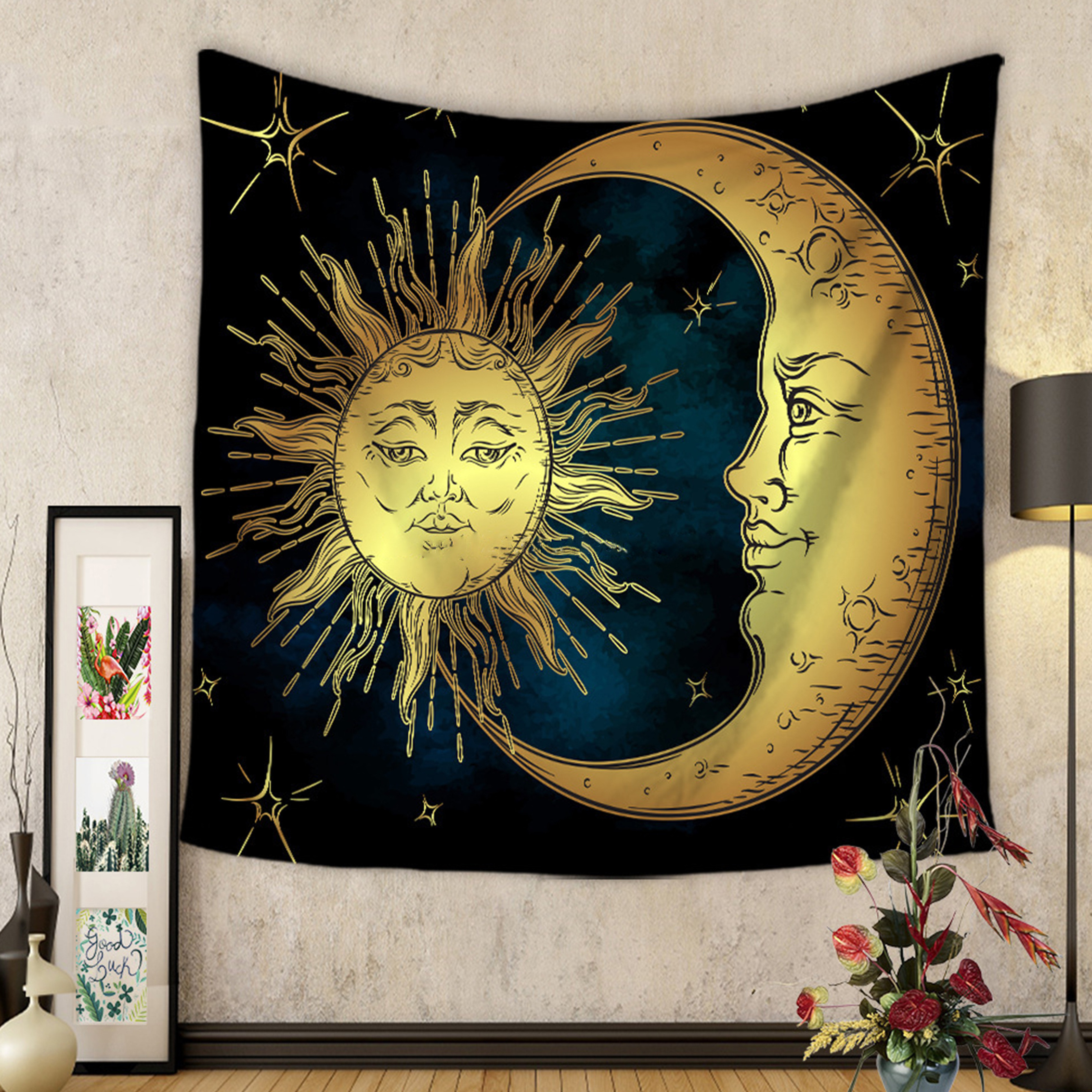 Home Decoration Cheap Wall Hanging Sun And Moon Hippy Mandala Bohemian Printing Tapestry