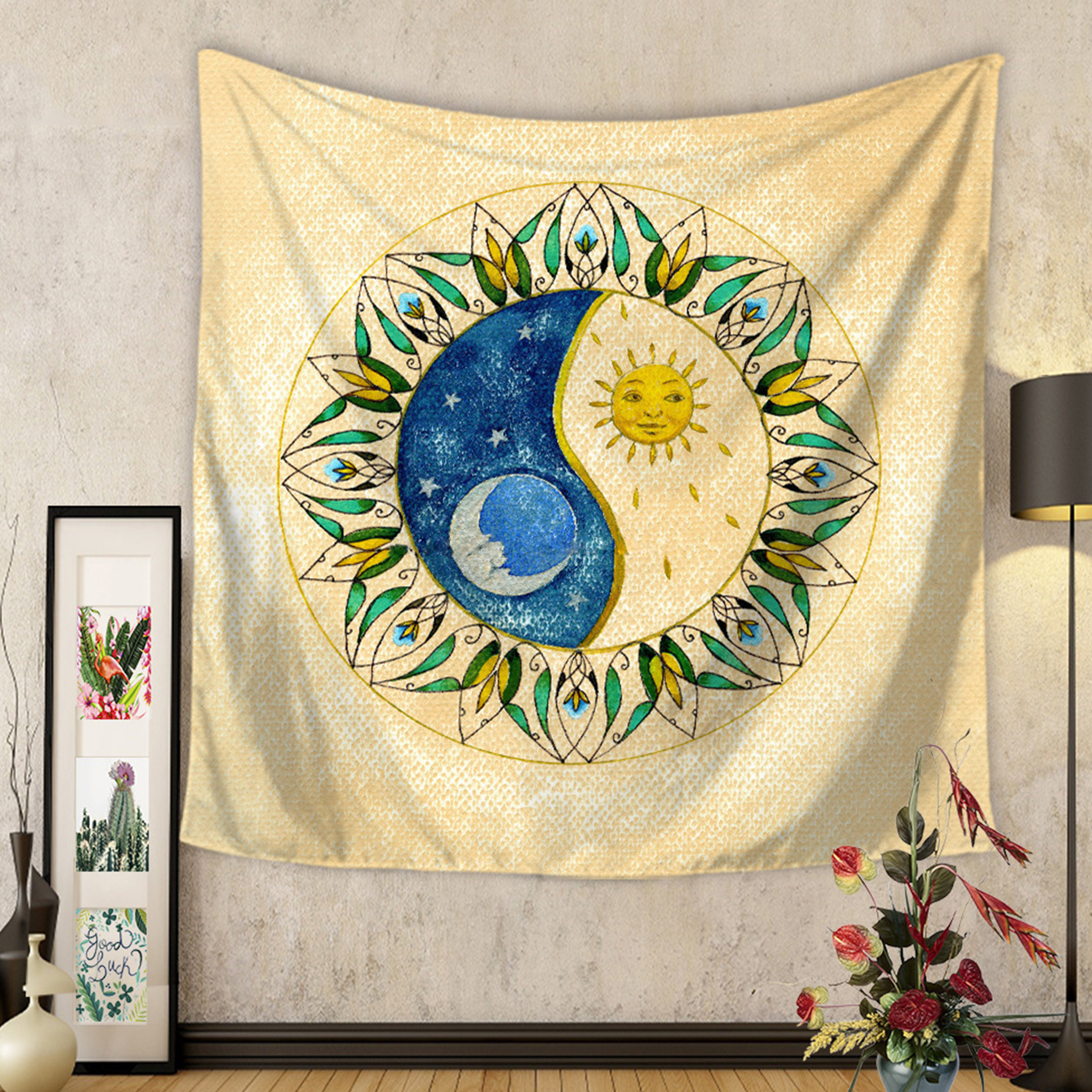 Home Decoration Cheap Wall Hanging Sun And Moon Hippy Mandala Bohemian Printing Tapestry