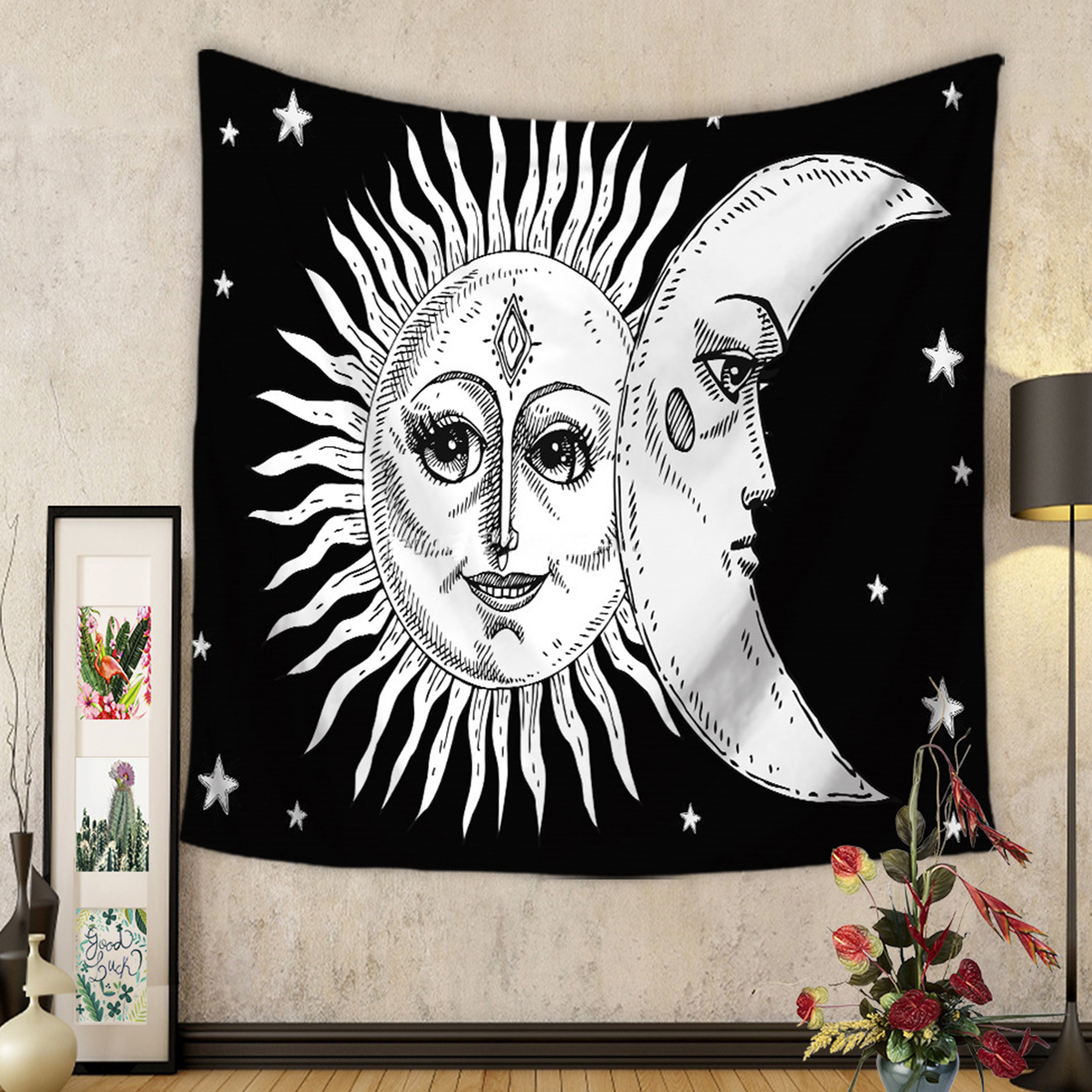 Home Decoration Cheap Wall Hanging Sun And Moon Hippy Mandala Bohemian Printing Tapestry