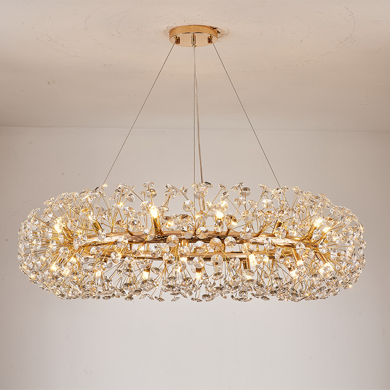 2023 Large Branch Nordic Vintage Led Gold Dining Living Room Hotel Luxury Ceiling Pendant Light Modern Crystal Chandeliers