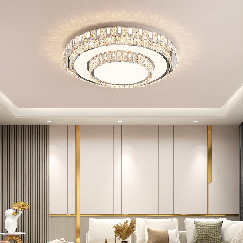 Modern Rectangle Crystal Chandelier Led Ceiling Light - Buy Crystal Chandelier Iron Circle Pendant Light Surface Mounted / 30000