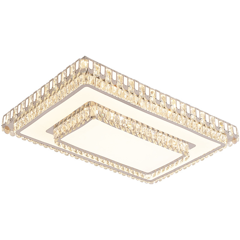 Modern Rectangle Crystal Chandelier Led Ceiling Light - Buy Crystal Chandelier Iron Circle Pendant Light Surface Mounted / 30000