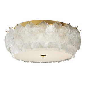 Modern Cream Style Design Lighting Fixtures Circular Indoor Crystal Ceiling Lights