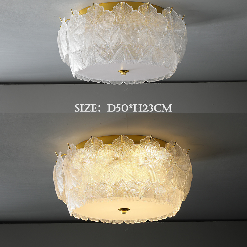 Modern Cream Style Design Lighting Fixtures Circular Indoor Crystal Ceiling Lights