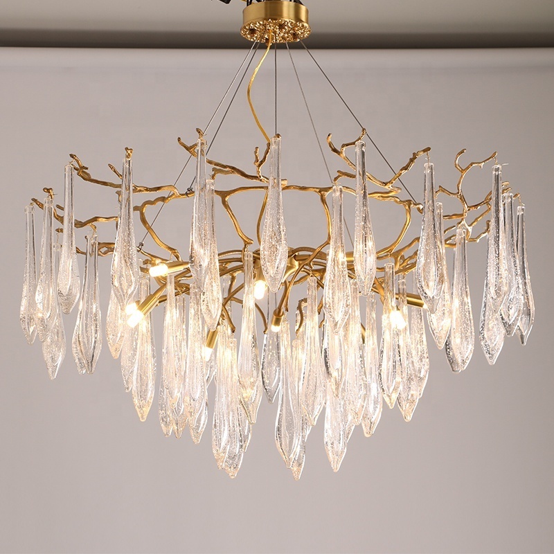 Twig Shape Art Design Chandelier Pendant Lamp Contemporary Glass Lighting Dinning Room Light Fixture