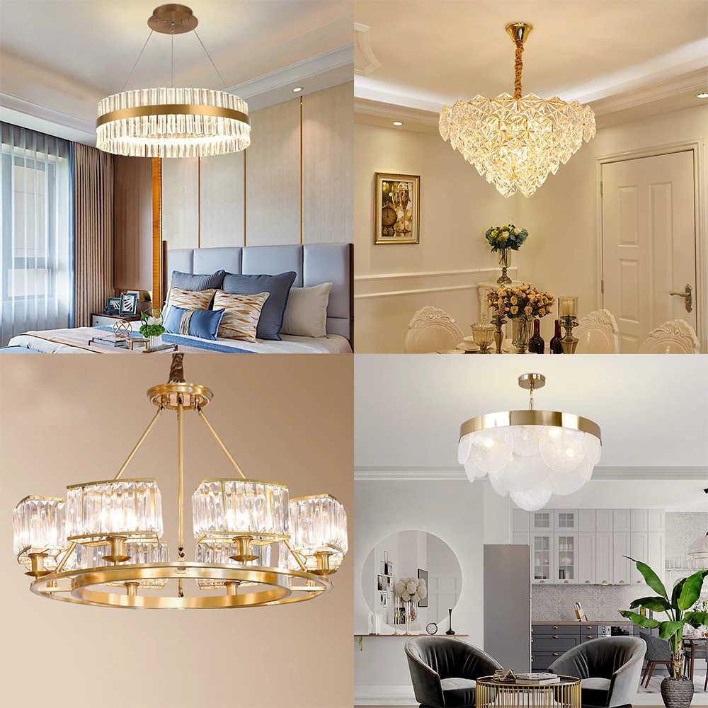 Rustic Bedroom Dining Room Pendant Light Fixtures Lighting Chandeliers Gold K9 Crystal Ceiling Luxury Led Modern Living Room 20