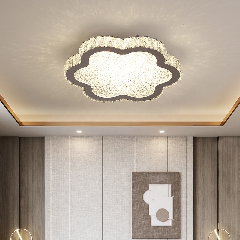 Modern Luxury LED Crystal Chandelier for Dining & Bedroom Indoor Home Light fixtures E14 Base Simple Ceiling Lamp Hotel Room Use