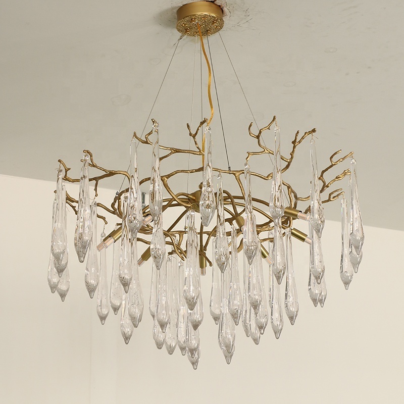 Twig Shape Art Design Chandelier Pendant Lamp Contemporary Glass Lighting Dinning Room Light Fixture