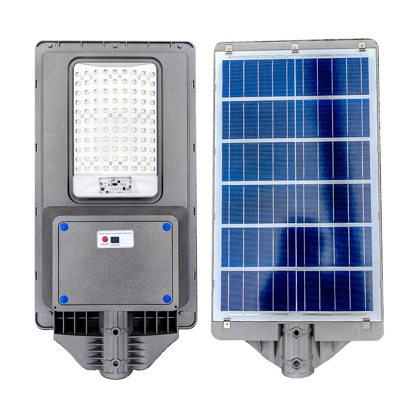 Outdoor radar induction large solar street lamp High Lumen Waterproof Ip65 All In one street lamp Solar Led Outdoor Light