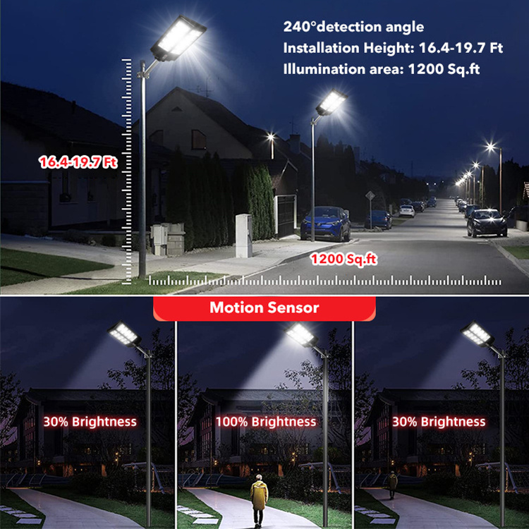 Energy-Saving Outdoor Solar Street Lamp Waterproof IP65 SMD 180-300 Watt All-In-One Integrated 240 Street Lighting