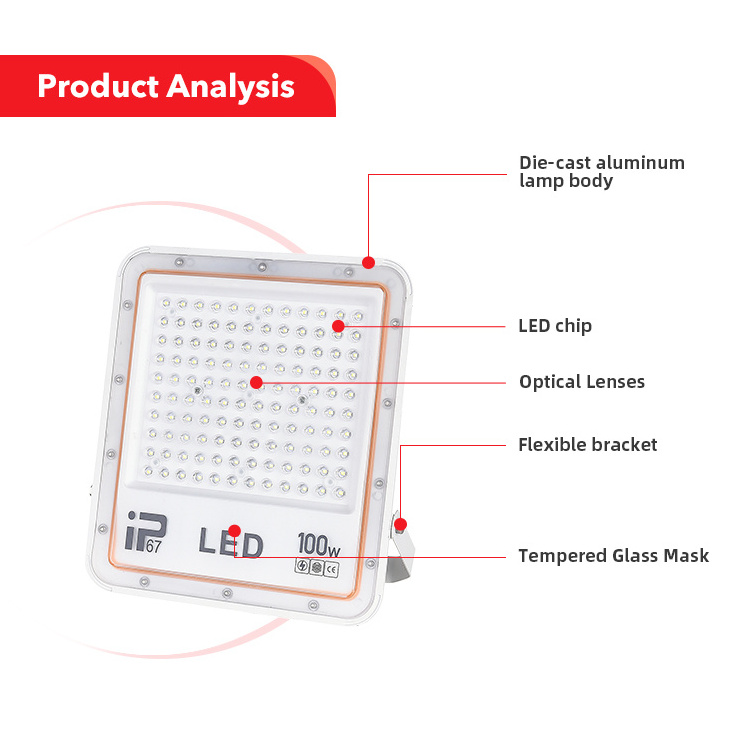 High Bright Die-Cast Aluminum Outdoor Ip67 Waterproof 300 Watt Reflector Led Garden Flood Light