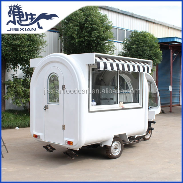 JX-FR220GH Shanghai Jiexian mobile canteen bike food cart electric truck bicycle trailer fiberglass kiosk vendor cart