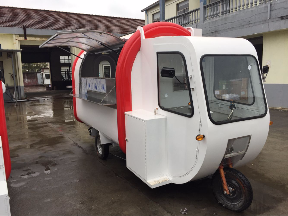 JX-FR220GH motor powered snack caravan/ food carts mobile trailers/ three wheel motorcycle food