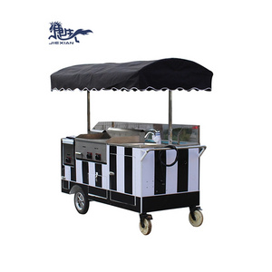 JX-CR180 Hot Selling Outdoor  Hot Dog cart / Ice Cream kiosk / Hand Push Mobile Food Cart for Sale