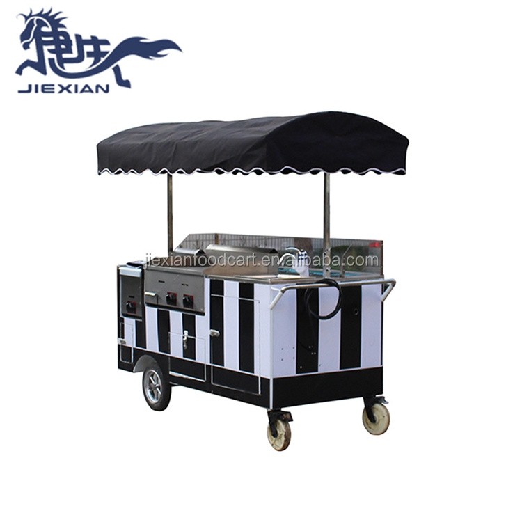 JX-CR180 Hot Selling Outdoor  Hot Dog cart / Ice Cream kiosk / Hand Push Mobile Food Cart for Sale