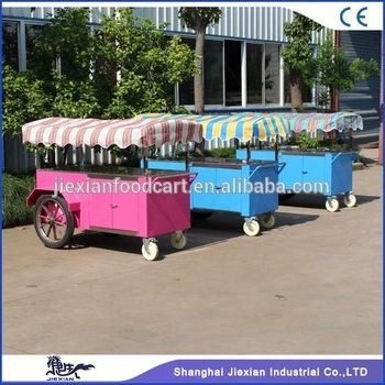 JX-IC160 Mobile outdoor handle small push carts ice cream push cart