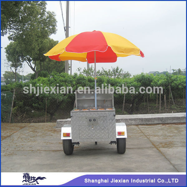 Factory price vending food kiosk custom mobile hot dog cart umbrellas