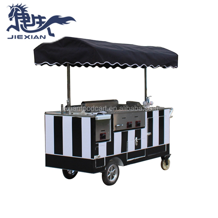 JX-CR180 Hot Selling Outdoor  Hot Dog cart / Ice Cream kiosk / Hand Push Mobile Food Cart for Sale