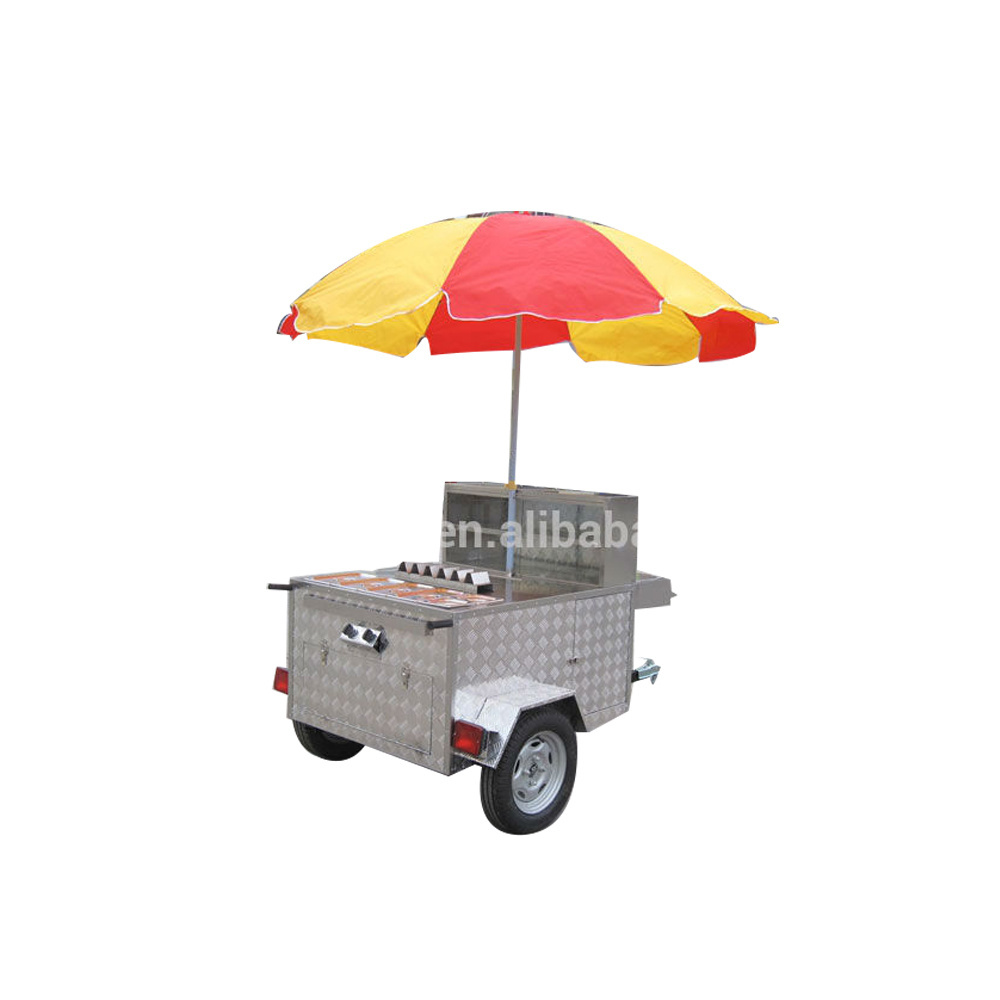 Factory price vending food kiosk custom mobile hot dog cart umbrellas