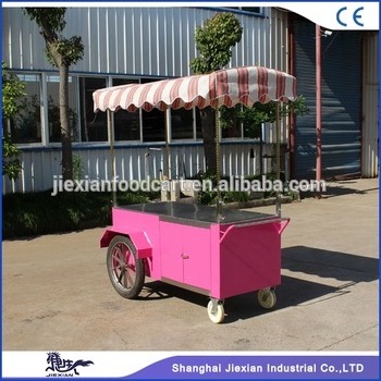 JX-IC160 Mobile outdoor handle small push carts ice cream push cart