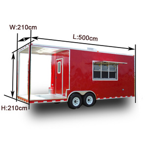 FS500 Jiexian fry ice cream roll trailer food trailer cart truck with porch food vending trailer for new zealand