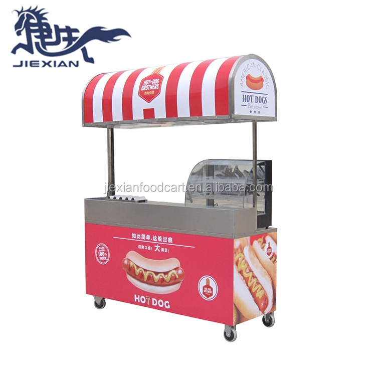 JX-CR180 Hot Selling Outdoor  Hot Dog cart / Ice Cream kiosk / Hand Push Mobile Food Cart for Sale