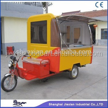 JX-FR220GA Shanghai Jiexian Hot dog food cart/ Retro Coffee bike /street mobile coffee trike shop