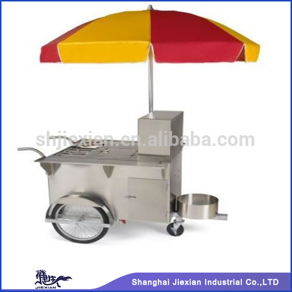 Factory price vending food kiosk custom mobile hot dog cart umbrellas