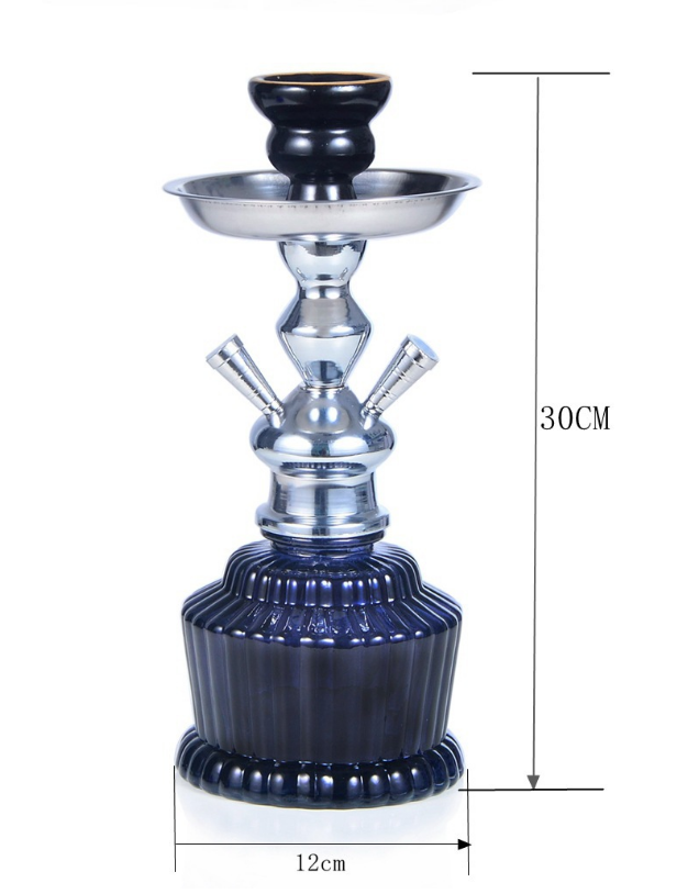 Factory hot sell Iron shaft with sliver coating package with cage shisha Completely birdcage hookah with 2 hose pipes