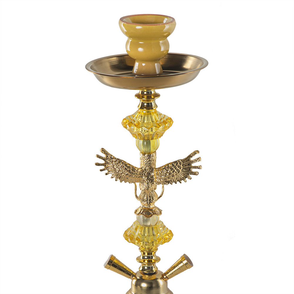 Middle Eastern style Eagle shape hookah shisha glass oil burner pipe with double hose