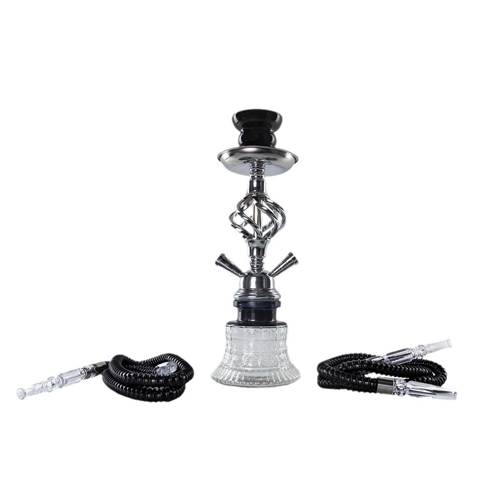 Factory directly selling supply of Arabic water bonges small double tube coarse twist hookah shisha complete