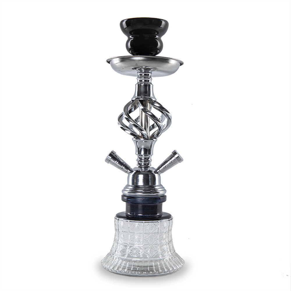 Factory directly selling supply of Arabic water bonges small double tube coarse twist hookah shisha complete