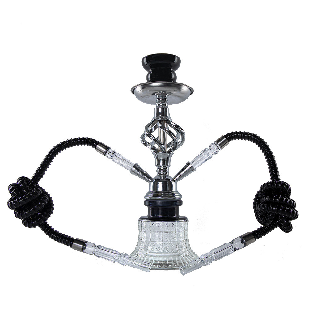 Factory directly selling supply of Arabic water bonges small double tube coarse twist hookah shisha complete