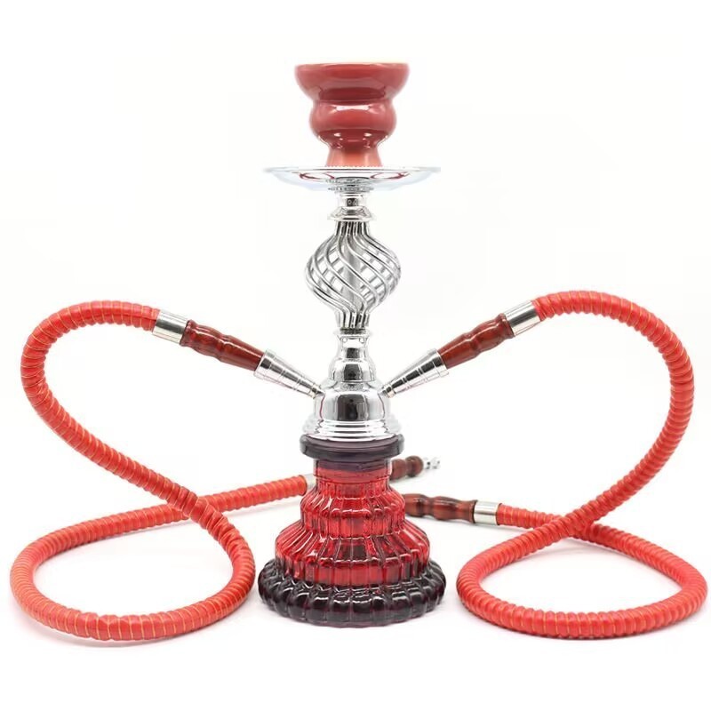 Wholesale new arrivals cheap price Arab hubbly bubbly set small glass shisha hookah with popular 2 pipe mouthpiece