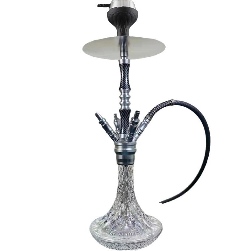 custom logo Factory wholesale new arrivals Amy deluxe carbon fiber Aluminum alloy hookah with 4 hose adaptors