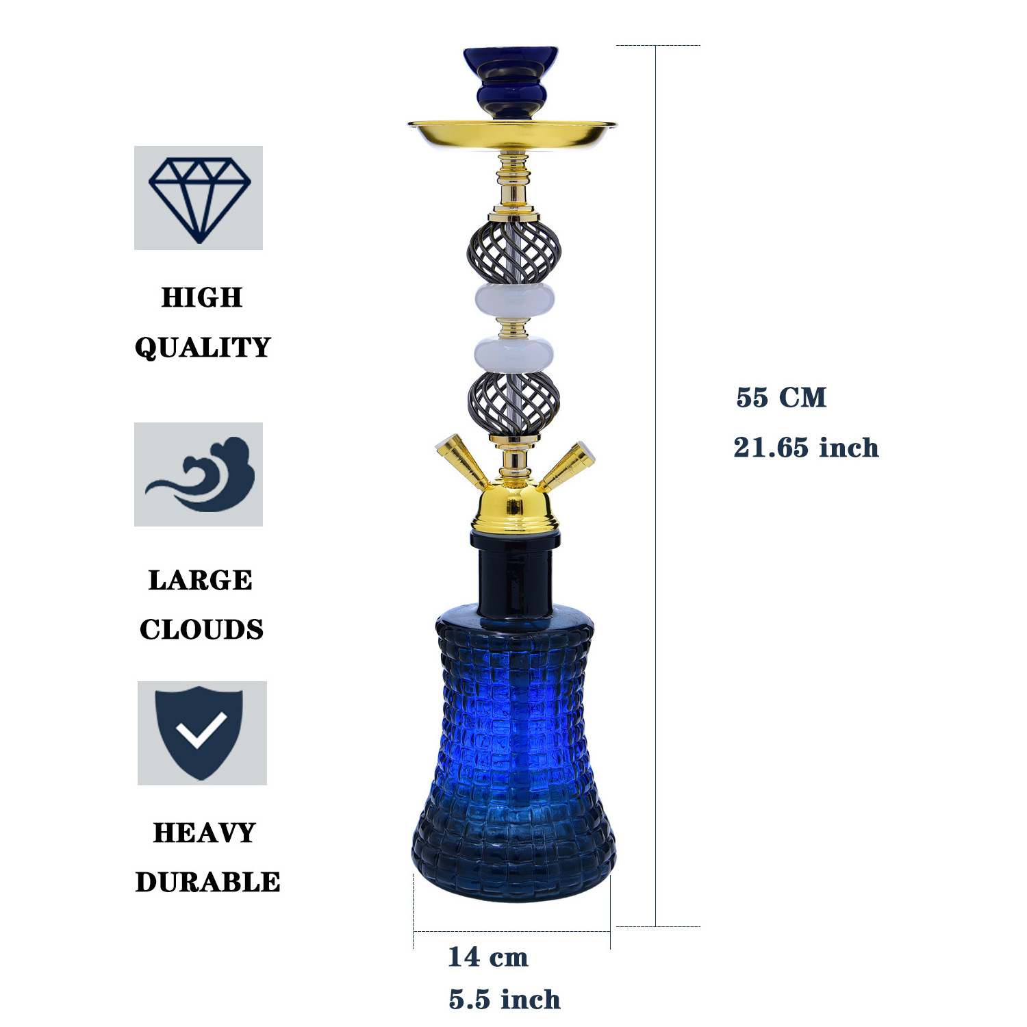 factory directly hot sell middle size pen hukka shisha set