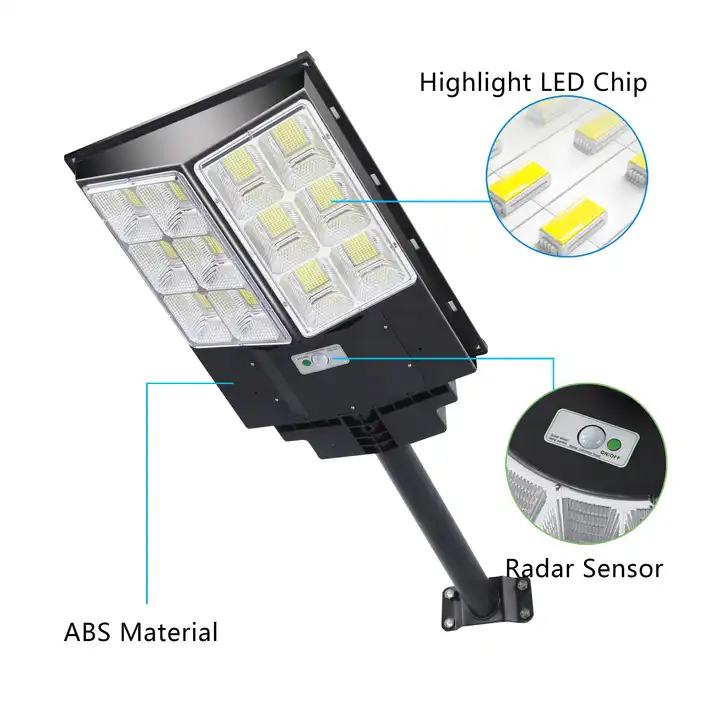 1000w 1500w 2000w motion sensor and working time more than 12hours IP65 outdoor all in one solar street light