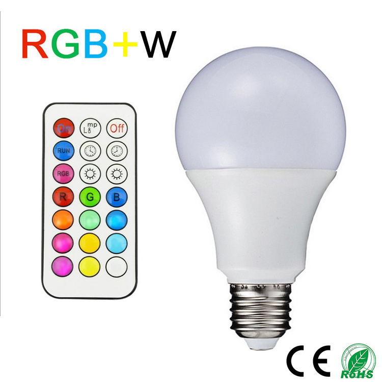 E27 B22 3W 5W 10W RGB+W Multicolor LED Lamp Light 16 million Color Changing Bulb + Remote Control led rgb bulb