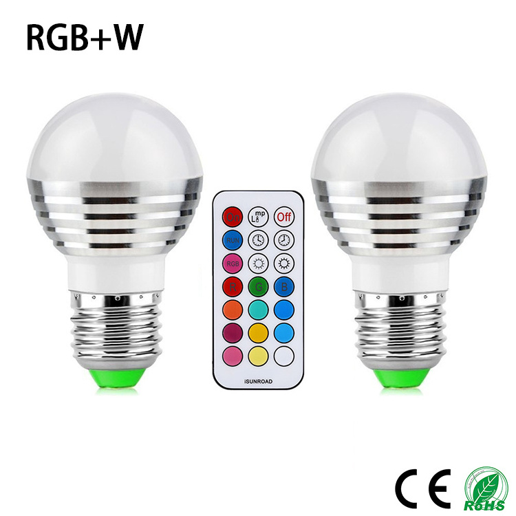 E27 B22 3W 5W 10W RGB+W Multicolor LED Lamp Light 16 million Color Changing Bulb + Remote Control led rgb bulb