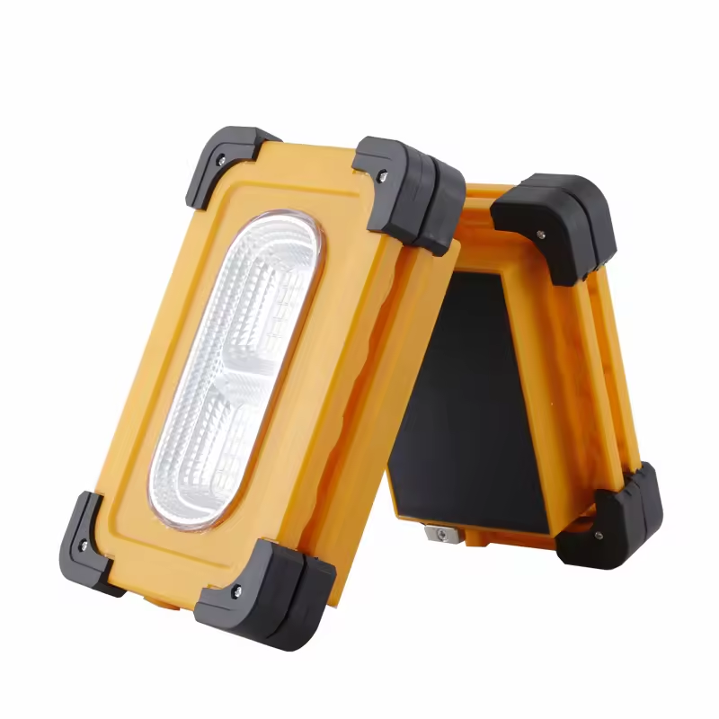 Portable LED Work Lights Rechargeable Flood Light Spotlight with USB and Solar Charging Design for Outdoor Lighting