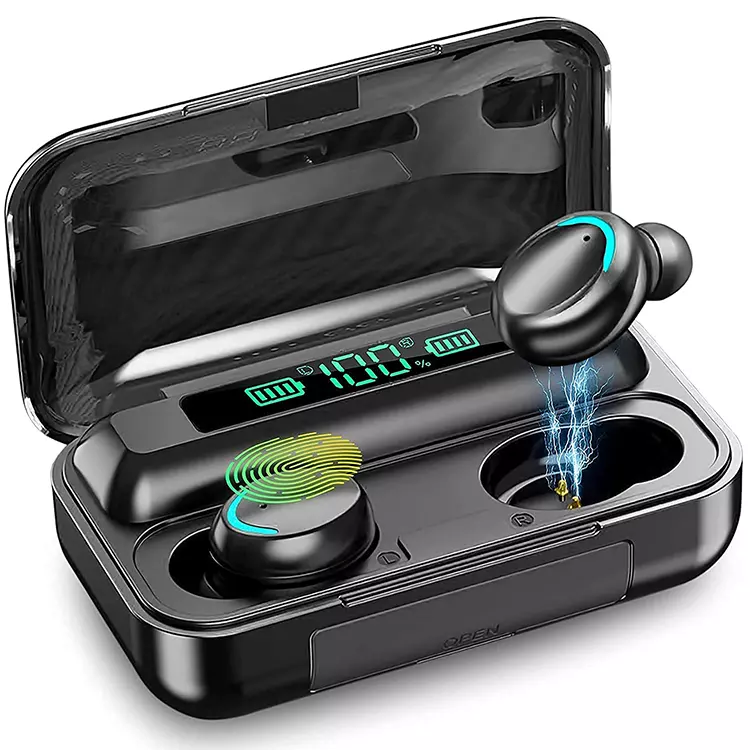 In Ear Headphone F9 Audifonos Wireless Headset F9 Factory Cheap Waterproof 9D Stereo LED Display Waterproof BT 5.0 in Usb In-ear