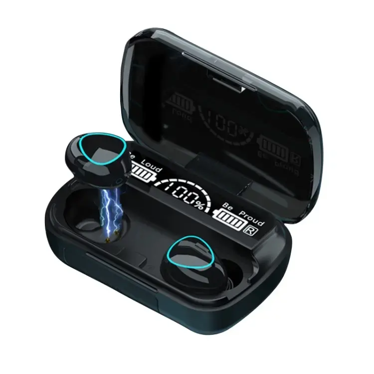 M10 TWS Wireless Headphones Earbuds Waterproof 9D Stereo Sport Gaming Headset Black Wireless Digital Display Audifonos In-ear